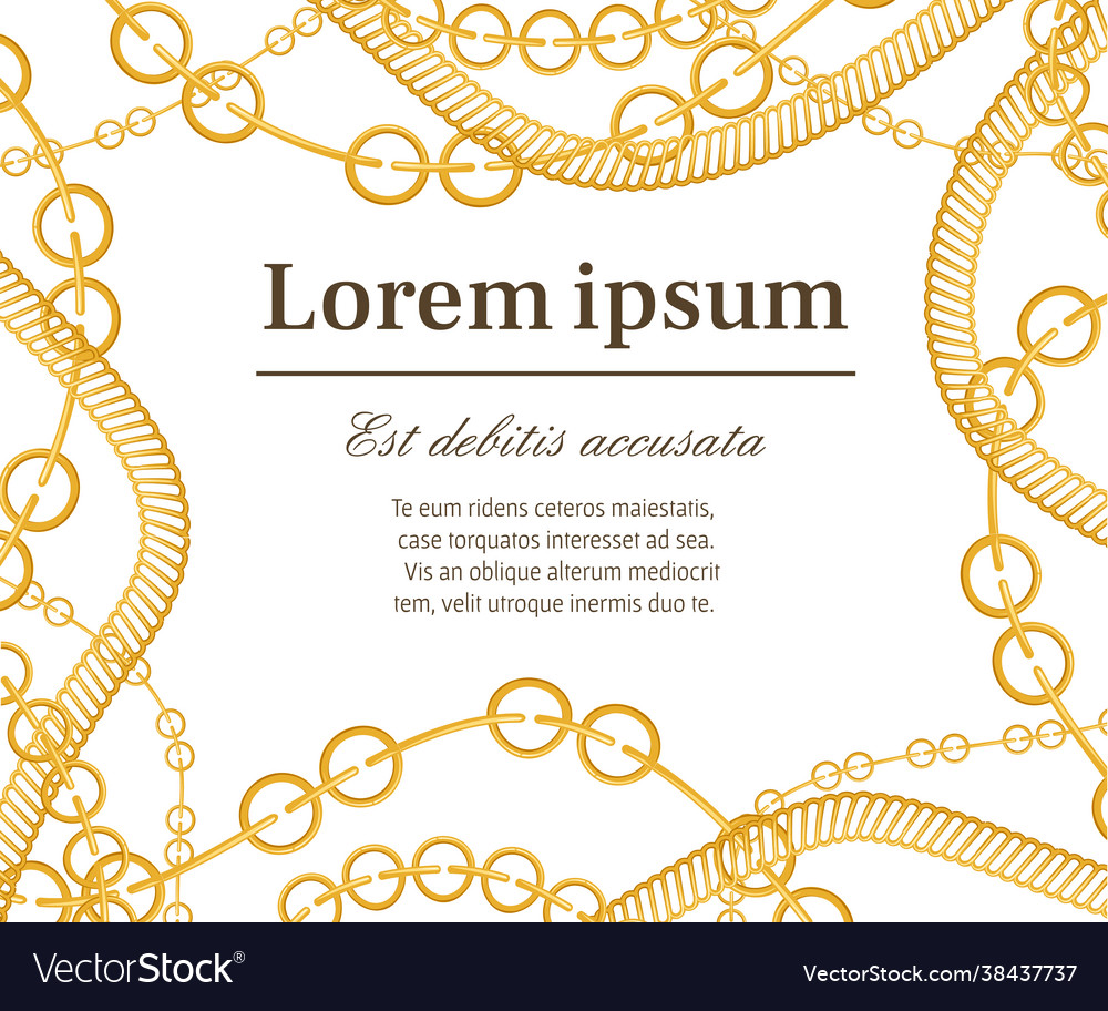 Pattern with golden chains place for text