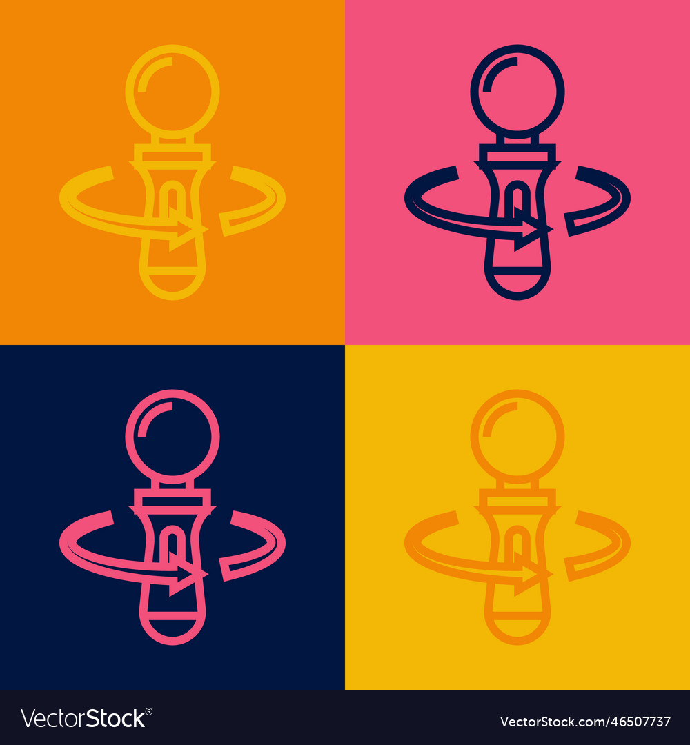 Pop art line vr controller game icon isolated vector image Pop art line vr controller game icon isolated