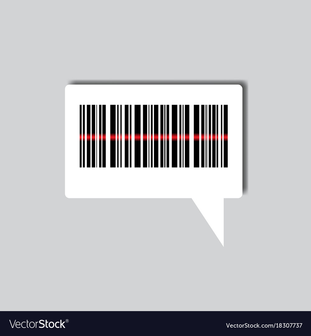 Sample bar code for scanning icon on chat bubble