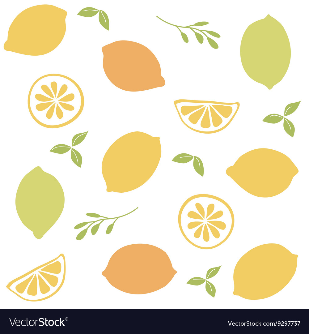 Seamless pattern with citrus fruit clices