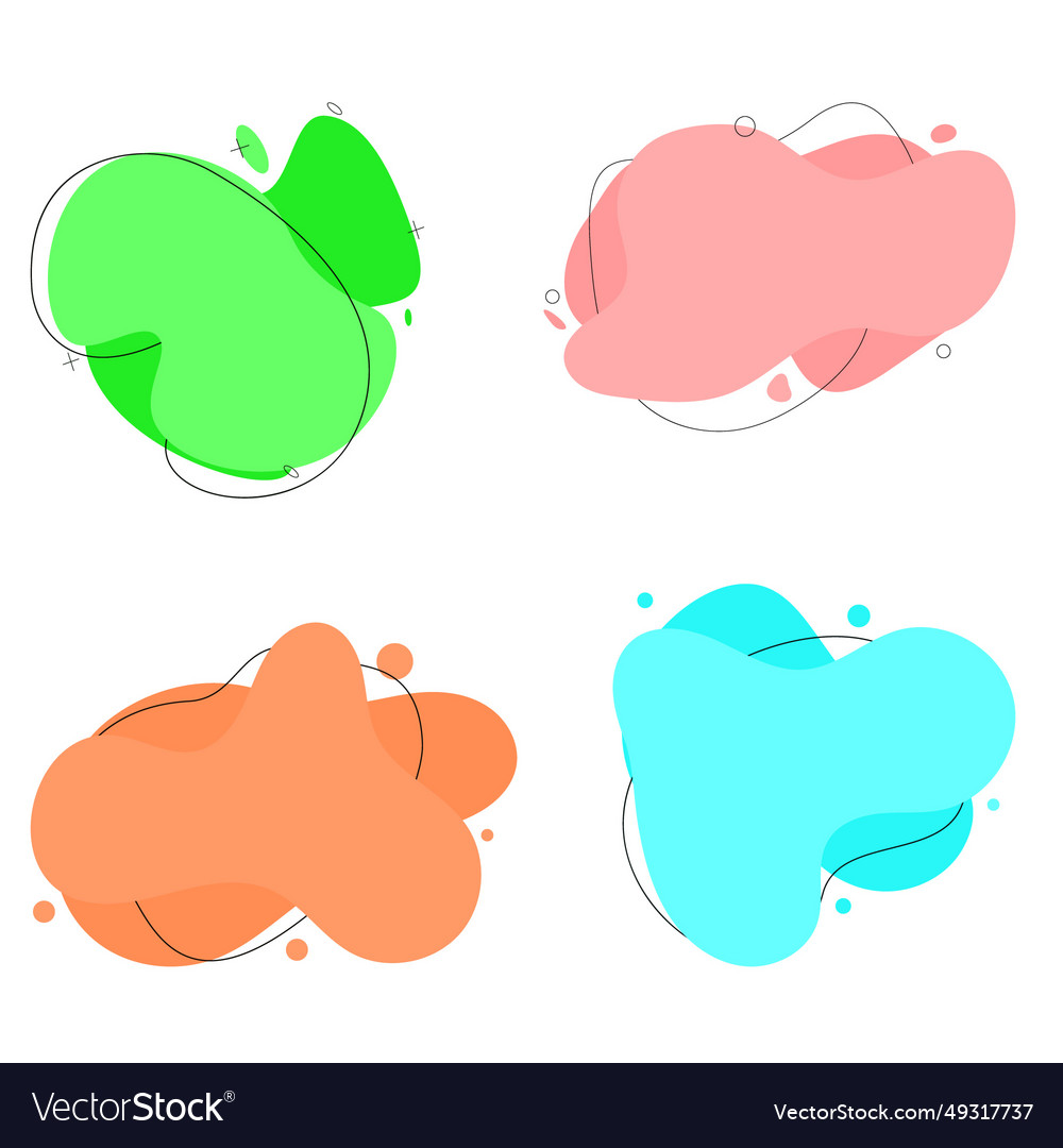 Set of abstract shapes design elements vector image Set of abstract shapes design elements