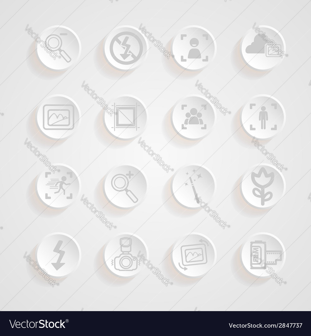 Shadows button camera icons set
