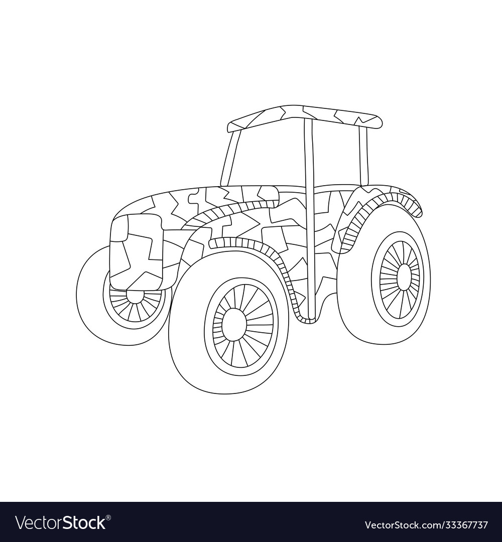 Tractor icon simple line element symbol