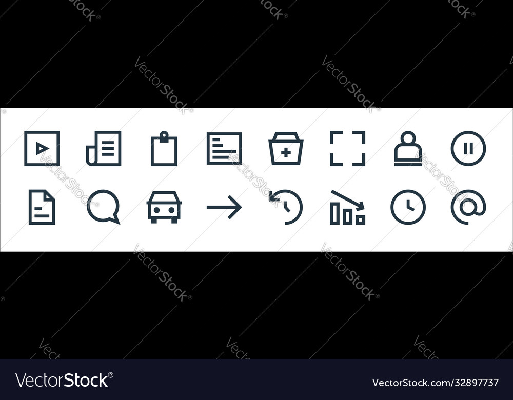 User interface line icons linear set quality vector image User interface line icons linear set quality
