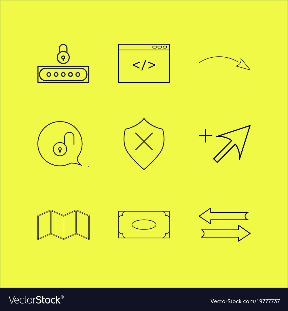 Web linear icon set simple outline icons