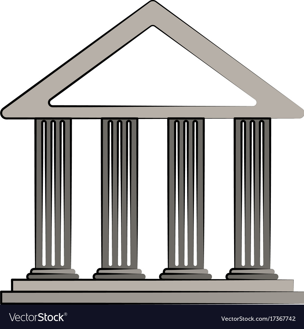 Ancient greek building icon image Royalty Free Vector Image