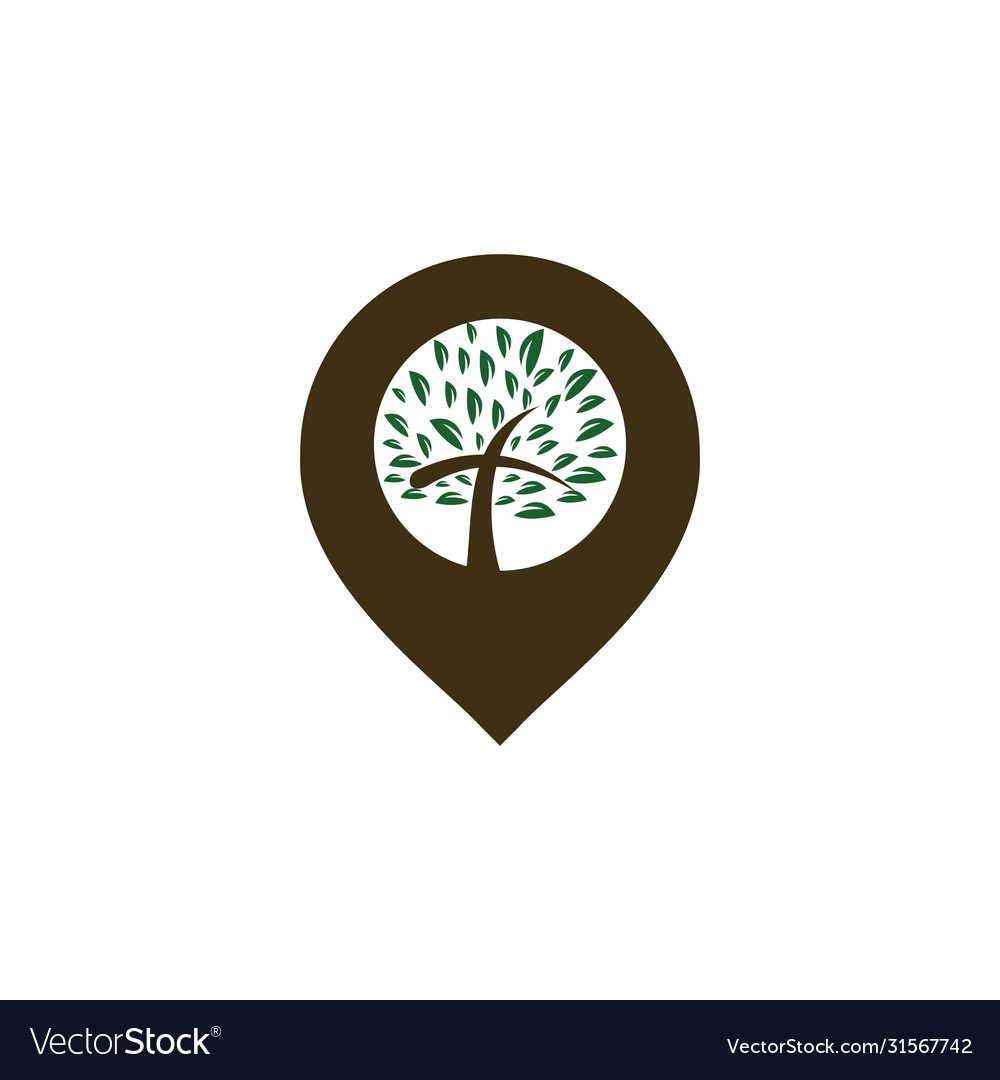 Church and map pointer logo design