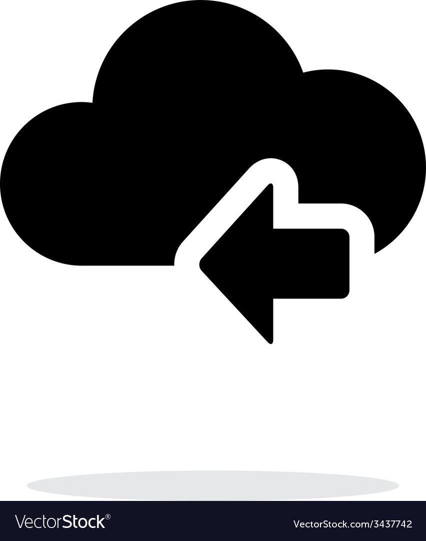 Cloud computing with previous arrow simple icon