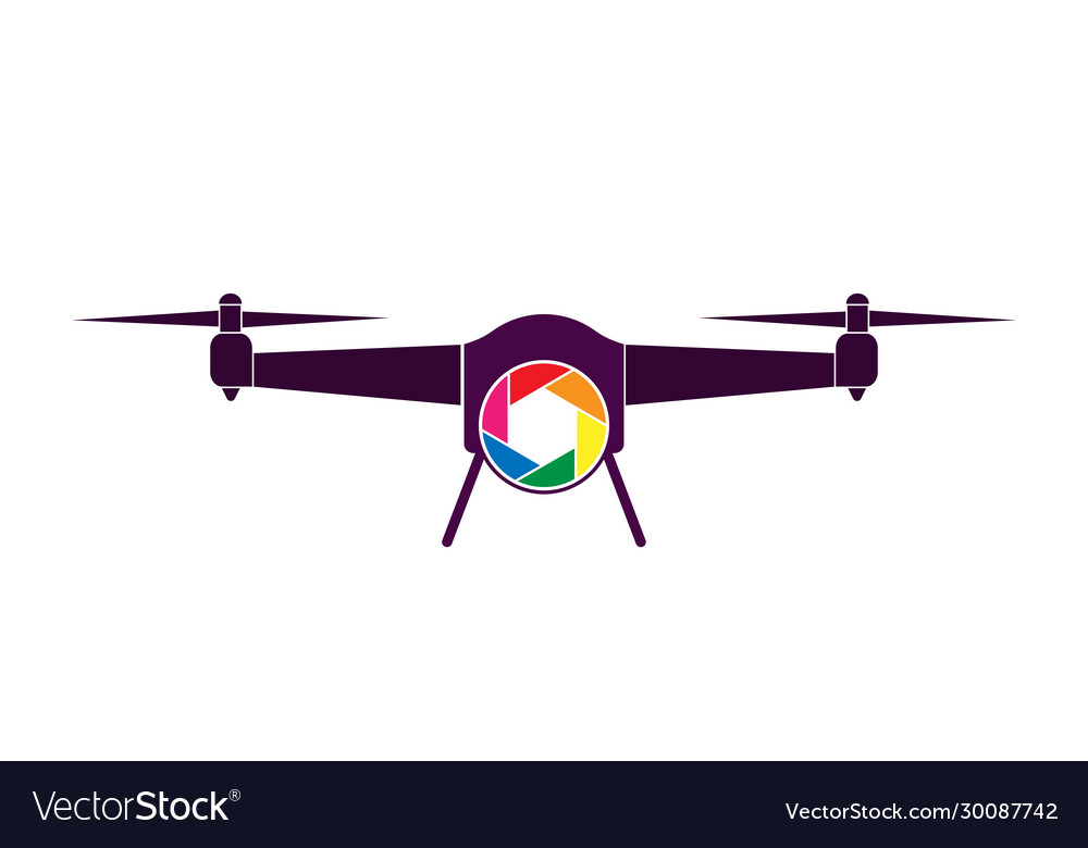 Colored icon a drone with camera