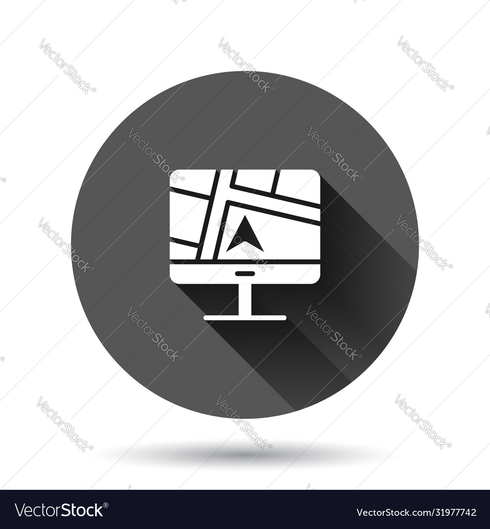 Computer navigation icon in flat style monitor vector image Computer navigation icon in flat style monitor
