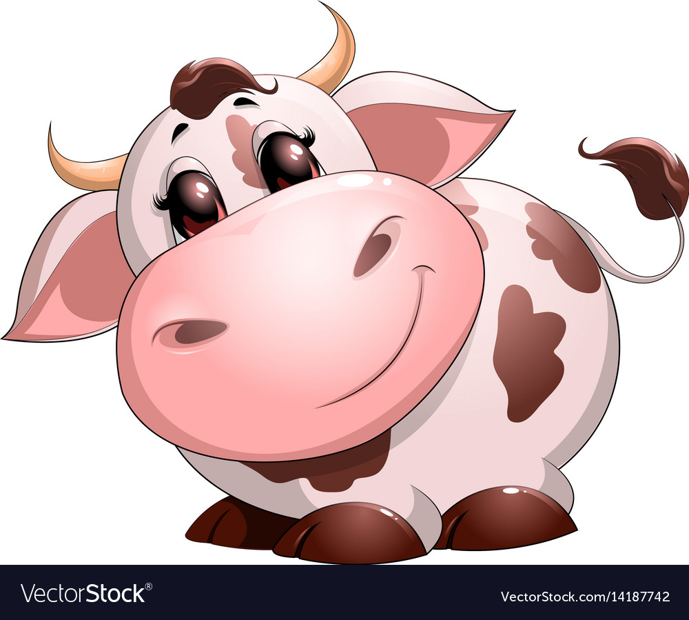 Download Cute baby cow cartoon Royalty Free Vector Image