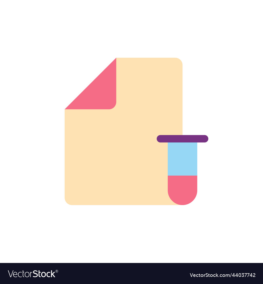 Electronic test record flat color ui icon vector image Electronic test record flat color ui icon