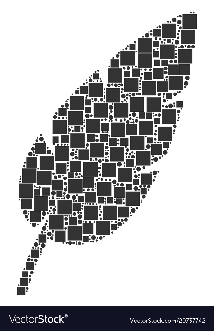 Feather mosaic of squares and circles