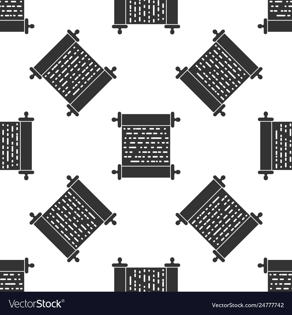 Grey paper scroll icon isolated seamless pattern vector image Grey paper scroll icon isolated seamless pattern