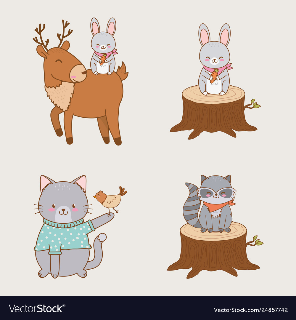 Group woodland animals