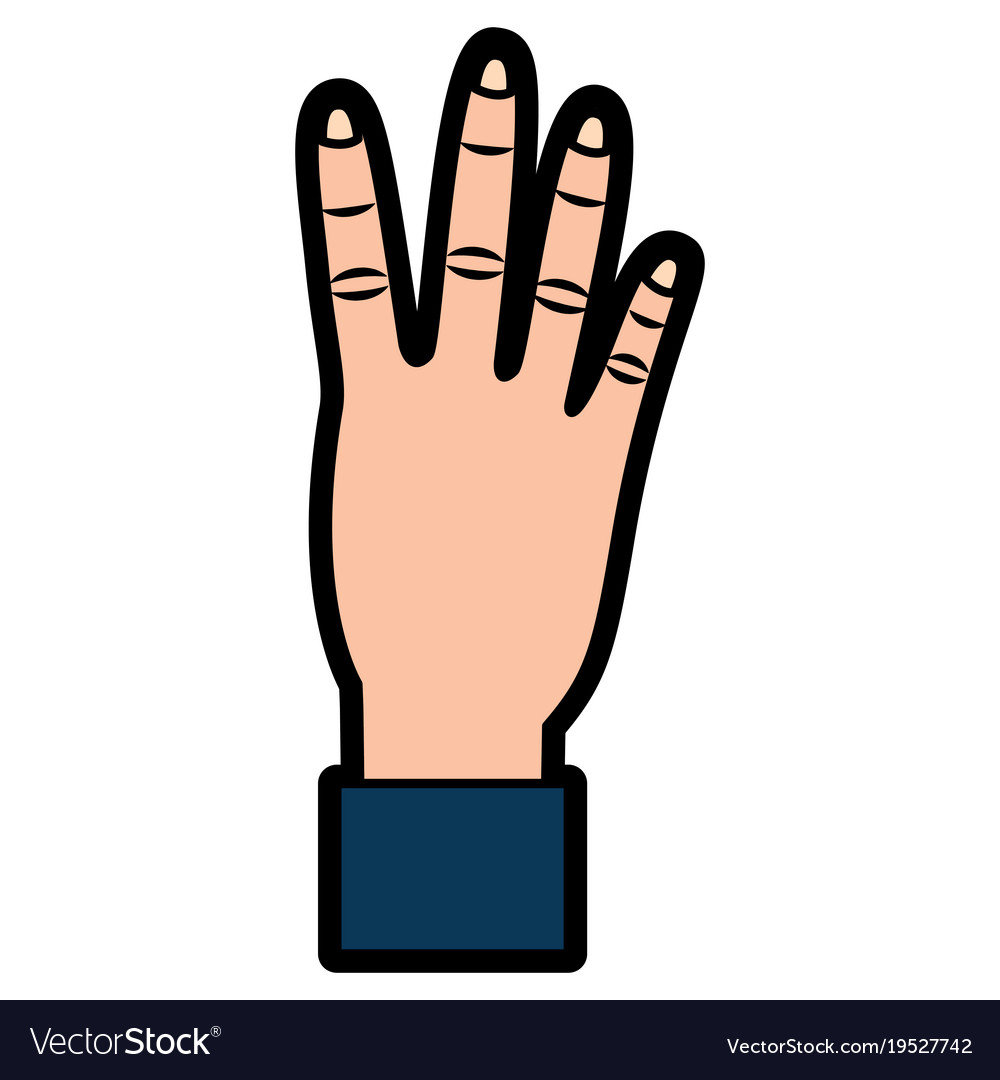 Hand showing four count gesture
