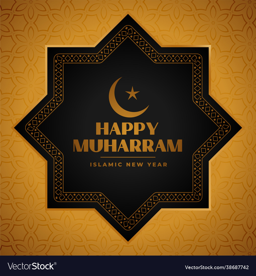 Happy muharram islamic festival card design