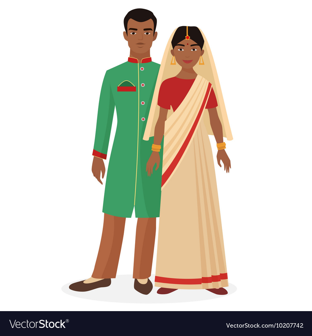 Indian family Indian man and woman couple in Vector Image