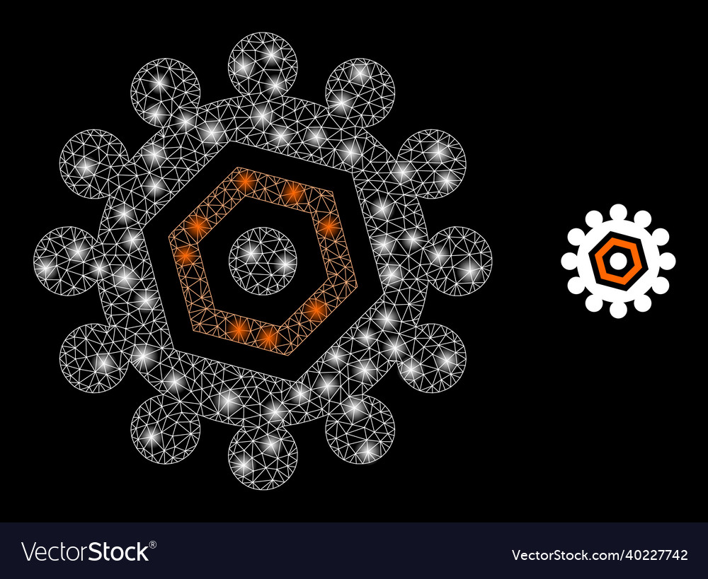 Mesh net gear with illumitated vector image Mesh net gear with illumitated