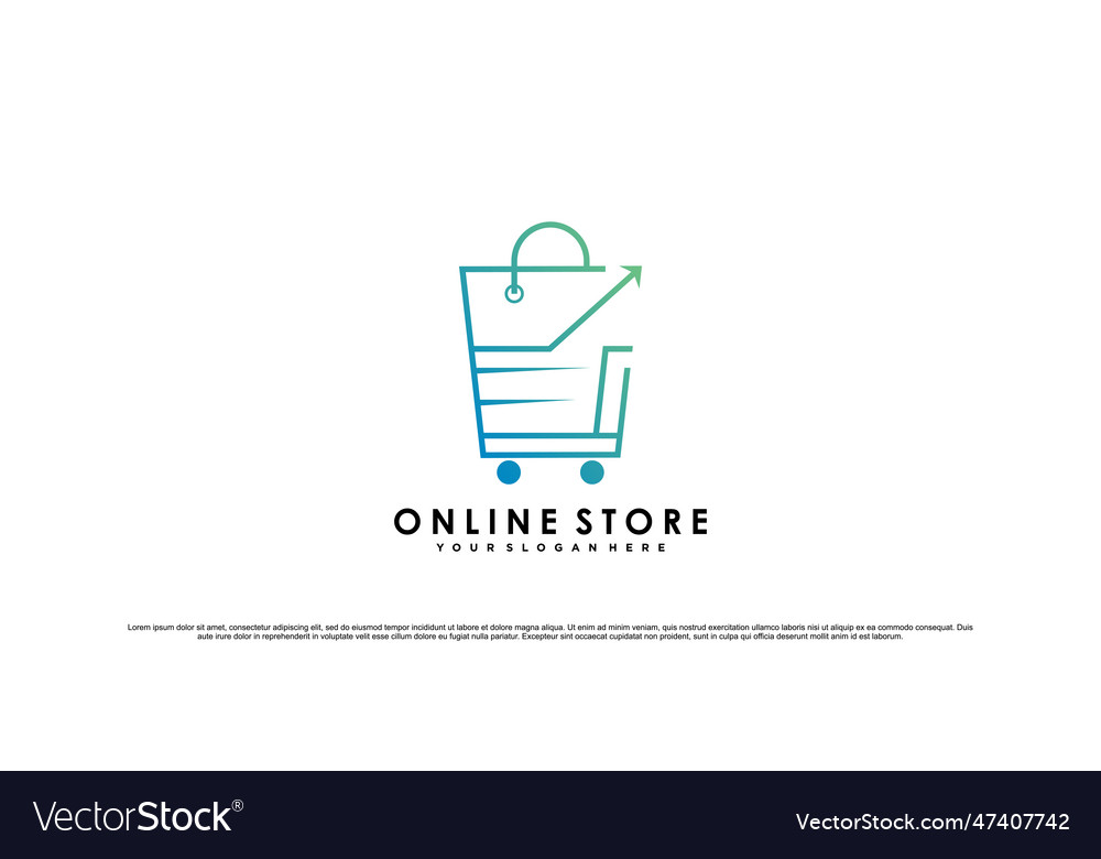 Online store logo design for commerce business vector image Online store logo design for commerce business