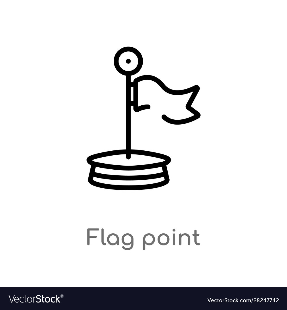 Outline flag point icon isolated black simple