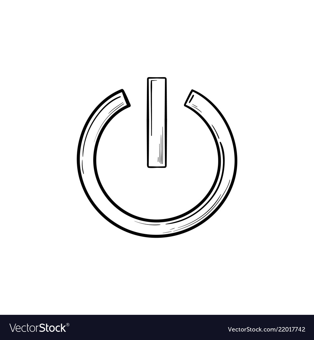 Power button hand drawn outline doodle icon