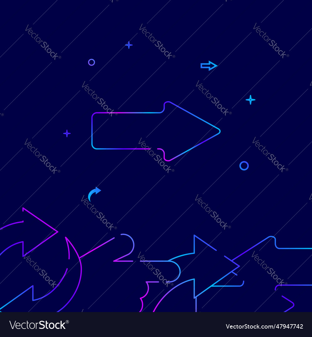 Right forward arrow gradient line icon