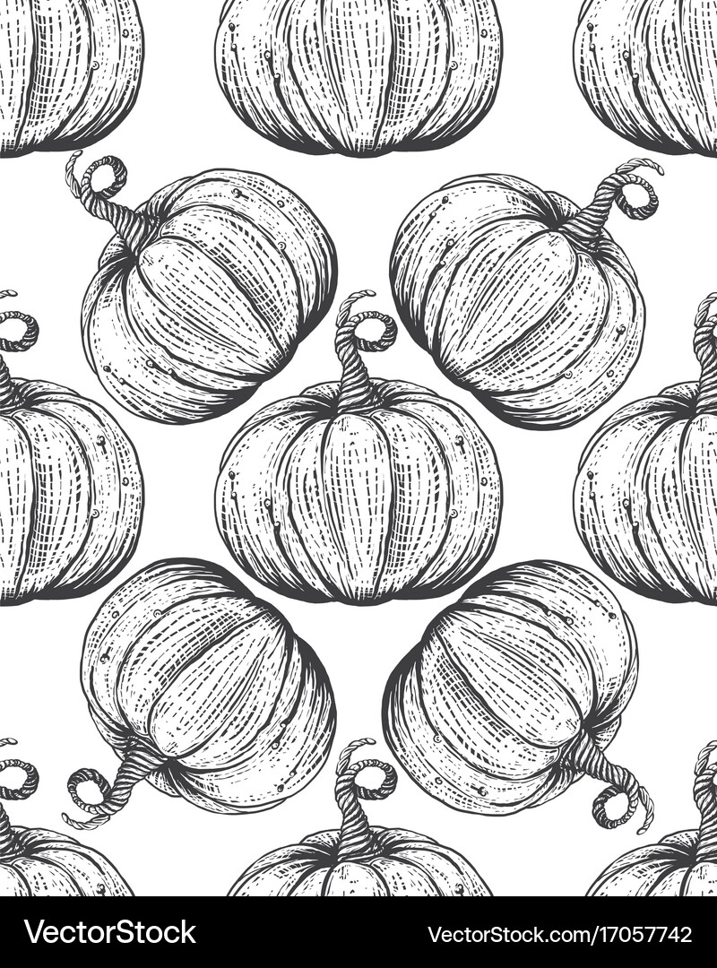 Seamless pattern with pumpkins Royalty Free Vector Image