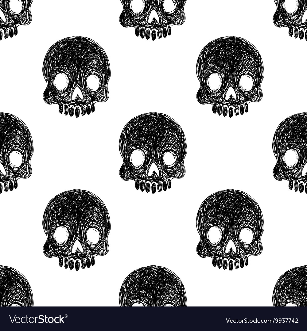 Seamless pattern with skulls