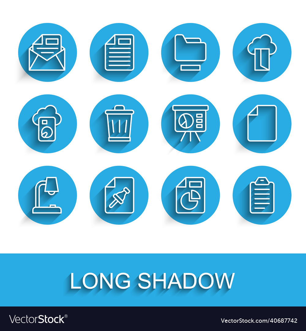 Set Line Tischleuchte Notizpapier mit Druckknopf Vector Image Set Line Tischleuchte Notizpapier mit Druckknopf