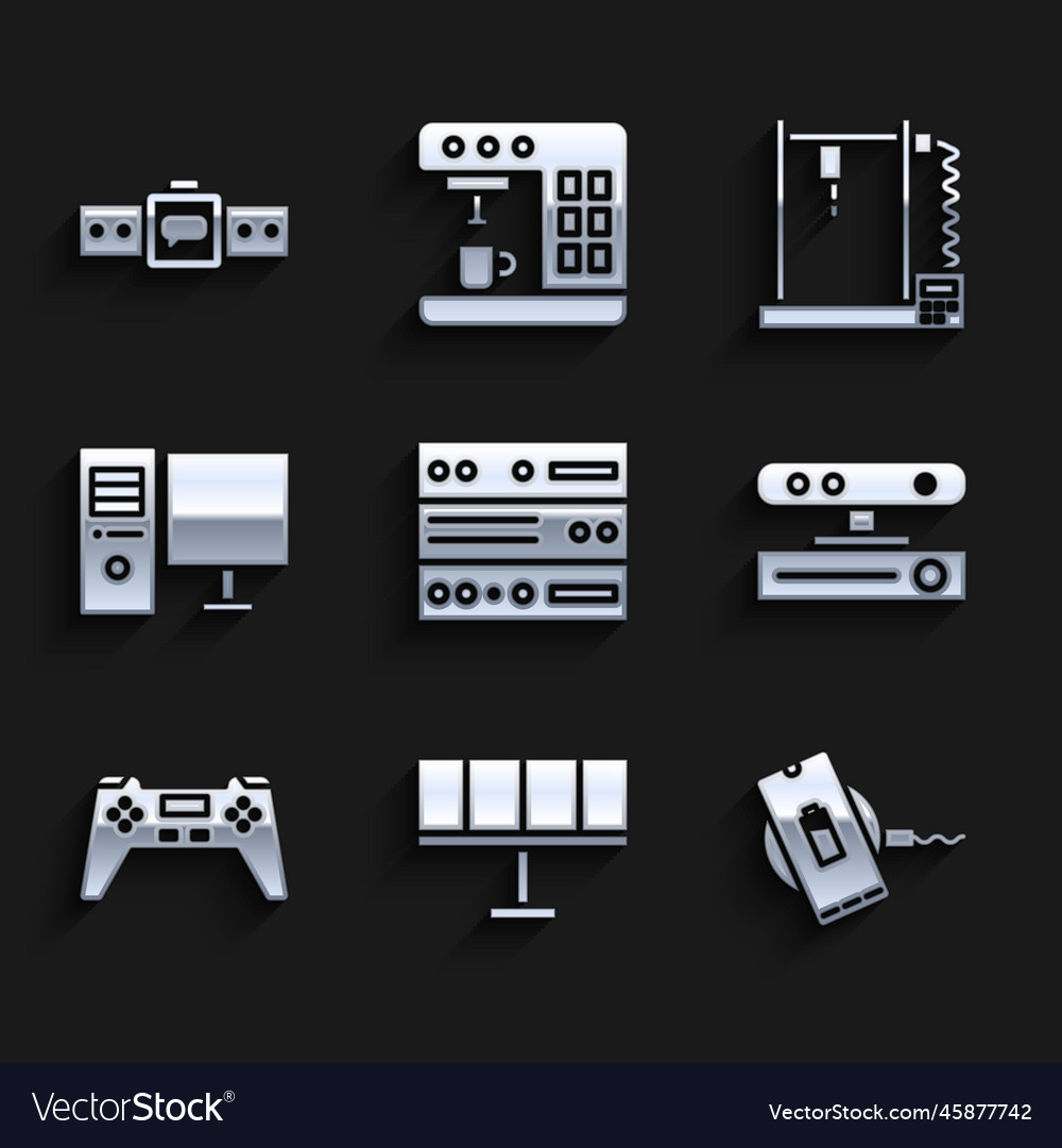 Set server data web hosting solar energy panel Vector Image Set server data web hosting solar energy panel