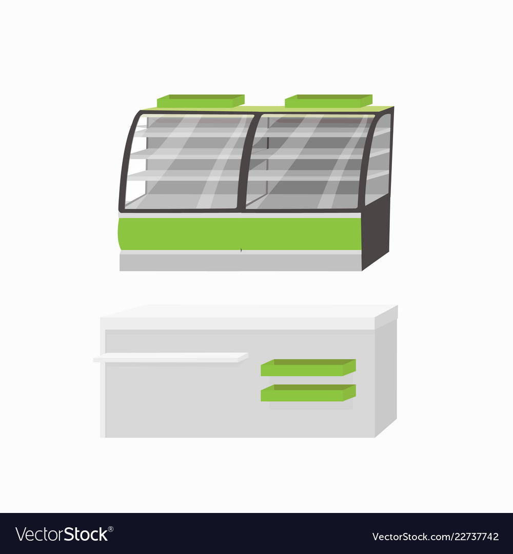 Store double display case Vector Image Store double display case