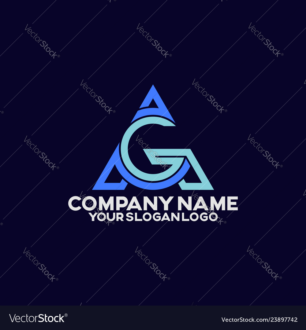 Triangle with letters a and g 07 Vector Image Triangle with letters a and g 07