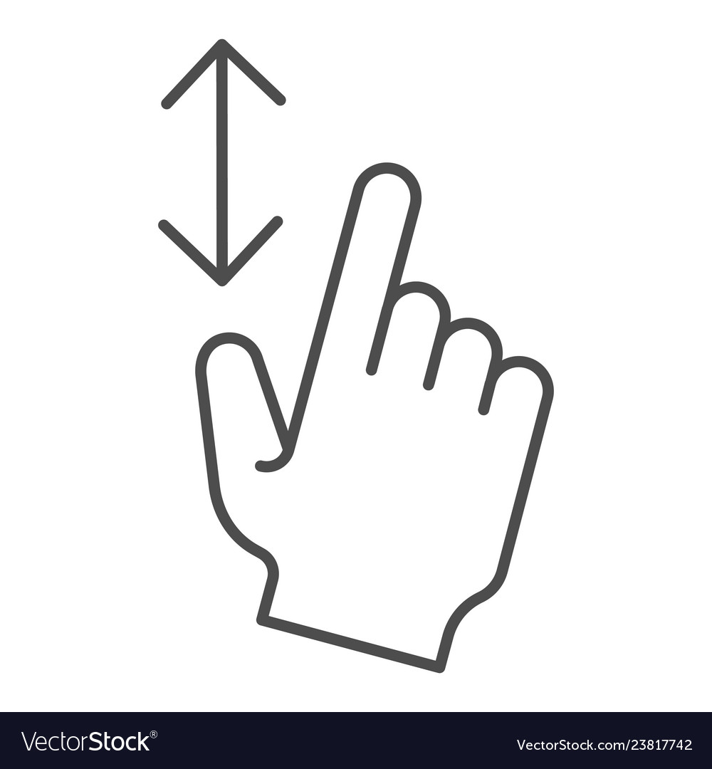 Vertical scroll thin line icon resize in height vector image Vertical scroll thin line icon resize in height