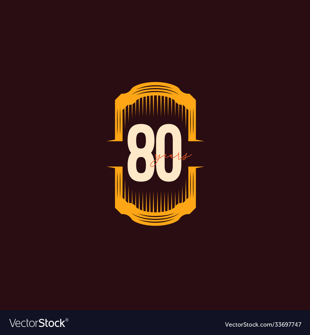 80 years anniversary celebration number template