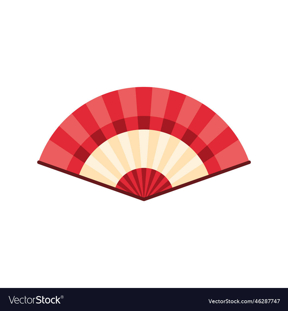 Asian culture red fan Royalty Free Vector Image