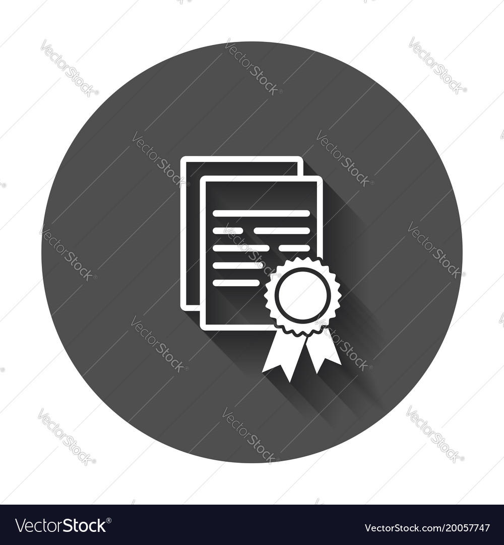 Certificate icon diploma symbol flat on white Vector Image