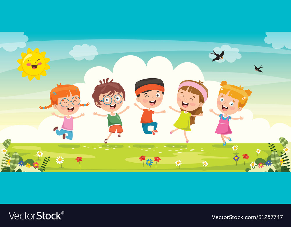 Children having fun together Royalty Free Vector Image