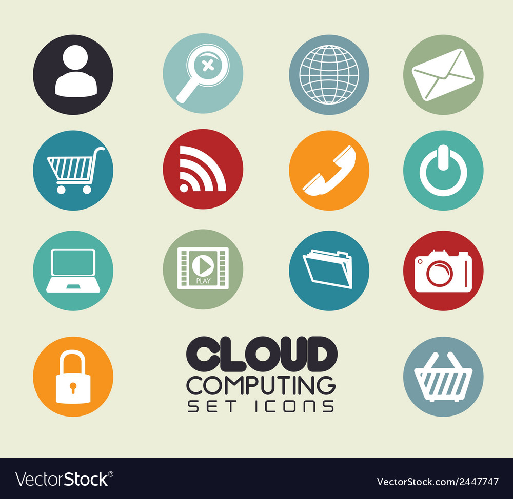 Cloud computing over white background