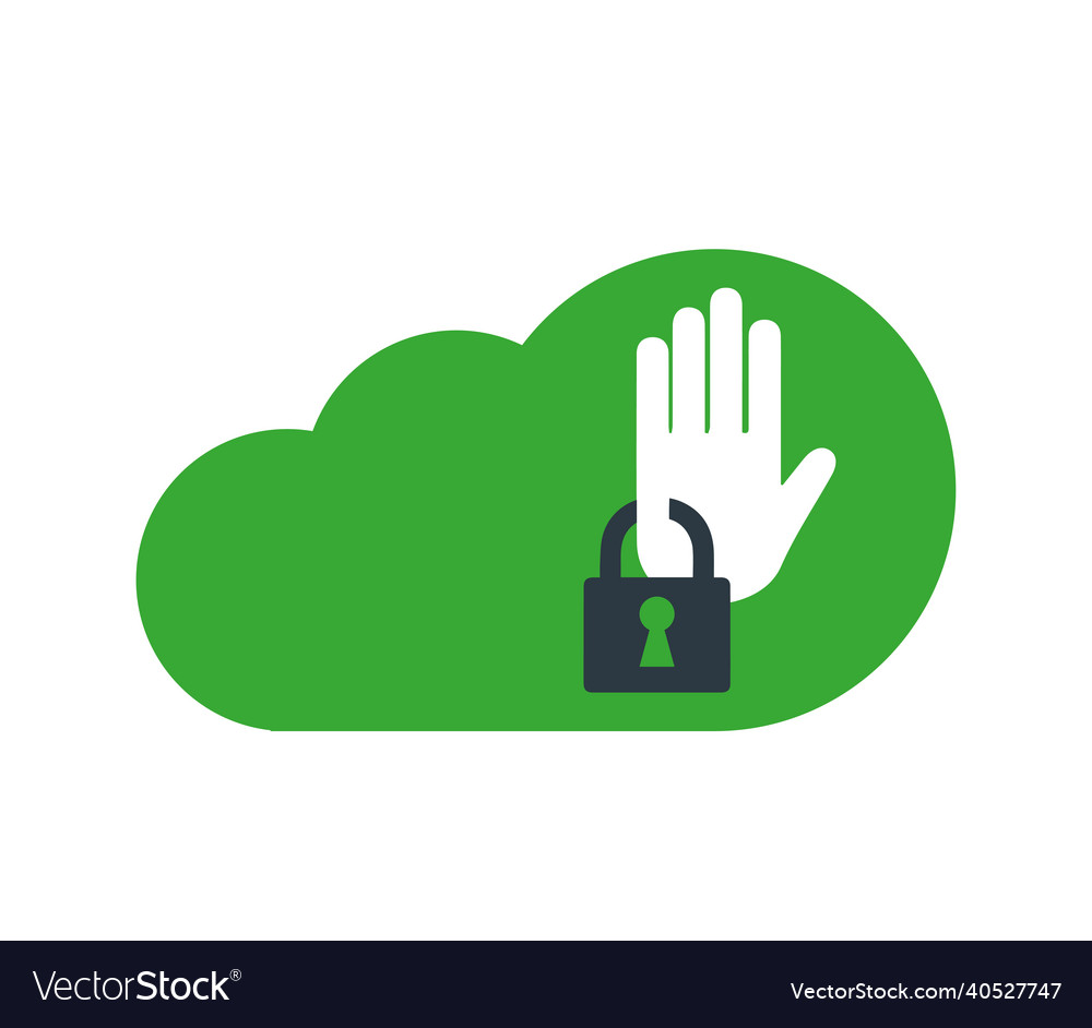 Cloud computing with security icon