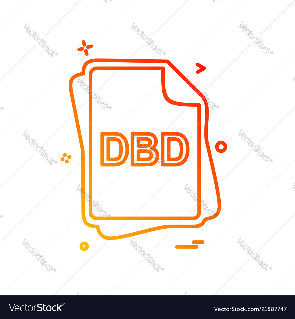 Dbd file type icon design vector image Dbd file type icon design