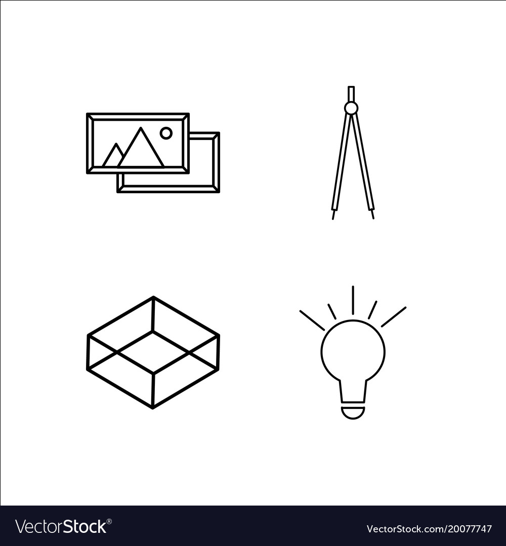 Design and studio simple linear icon setsimple