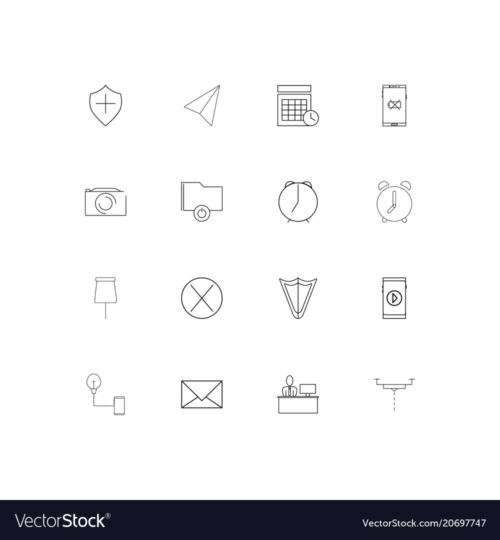 Devices simple linear icons set outlined