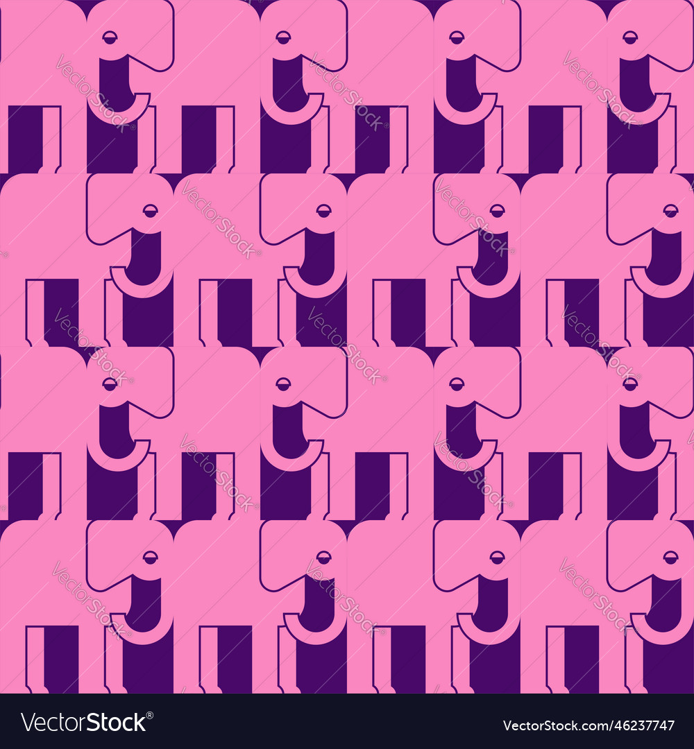 Elephant geometric pattern seamless elephants