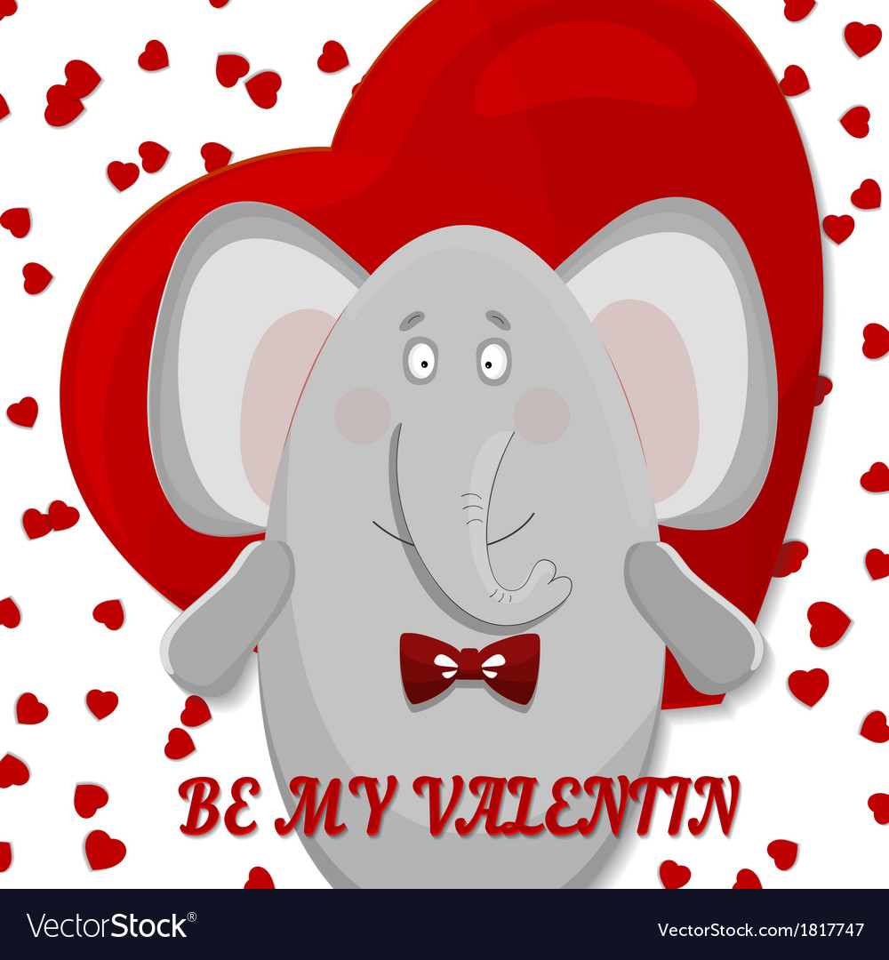 Elephant wishes happy valentines day