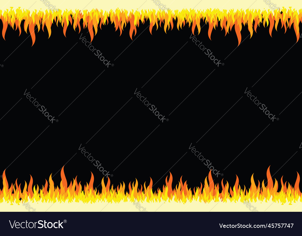Flames effect boder frame with black background