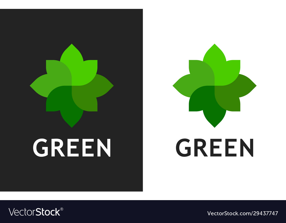 Green organic logo design - icon