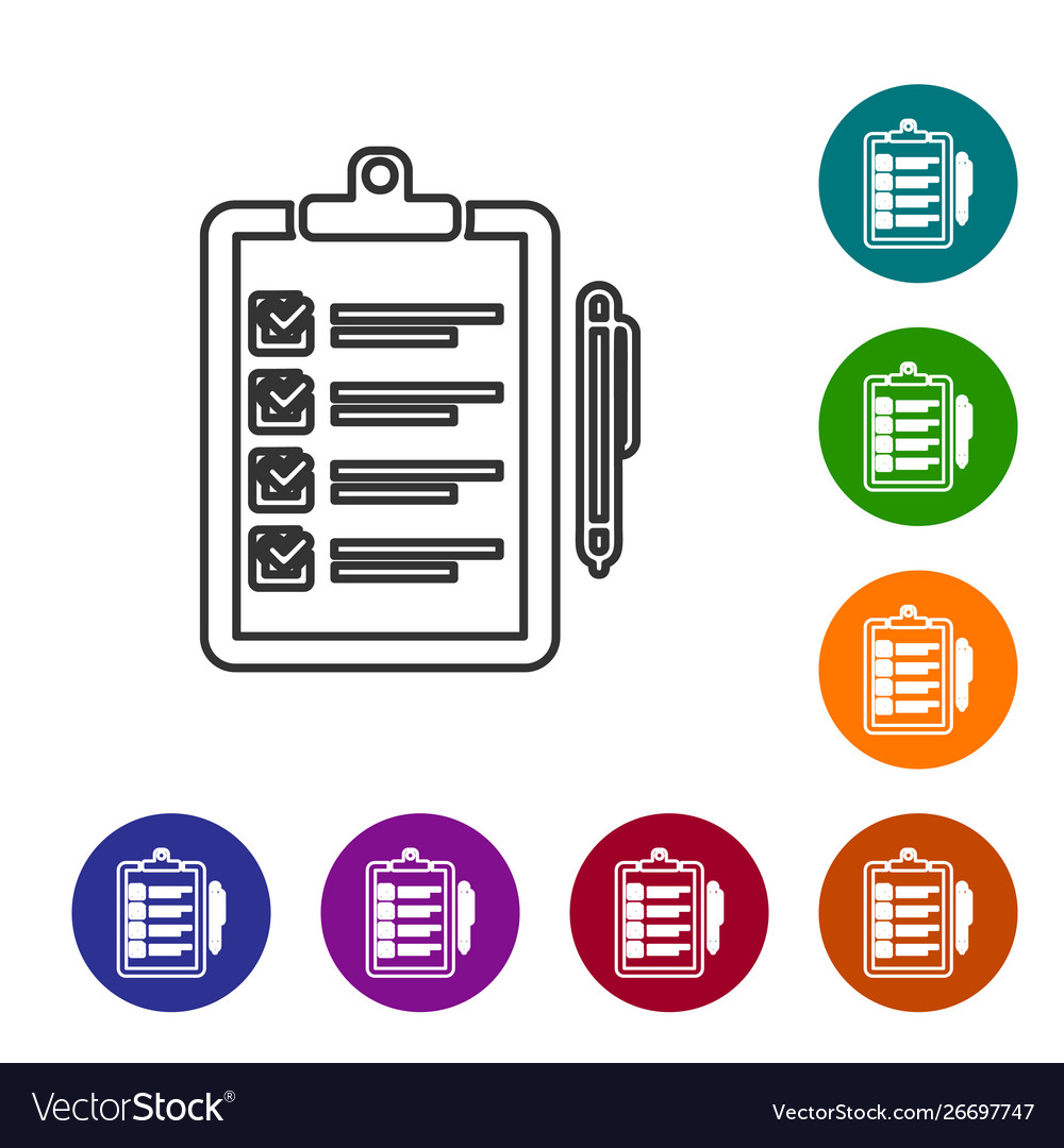 Grey line verification delivery list clipboard vector image Grey line verification delivery list clipboard
