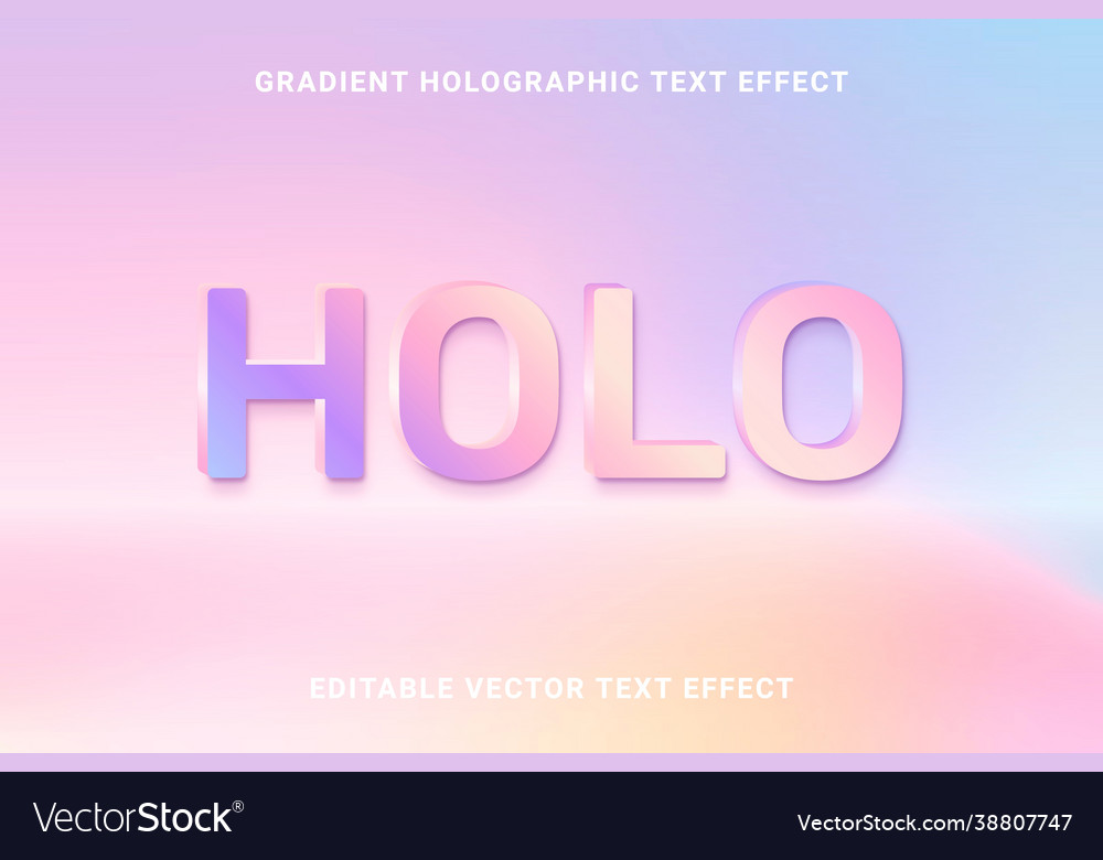 Holographic Gradient Text Effect