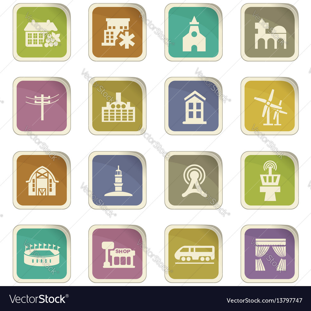 Infrastucture of the city icons set